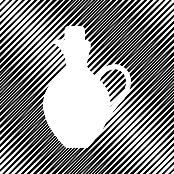 Amphora sign illustration. Vector. Icon. Hole in moire backgroun - Vecteur, image