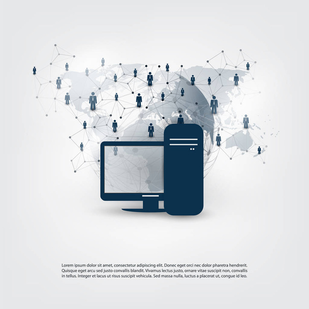 Networks - Business Connections - Social Media Concept Design - Vector, imagen