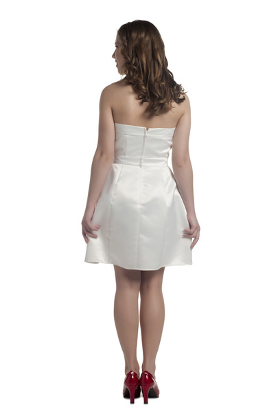 jong meisje in witte jurk - Foto, afbeelding