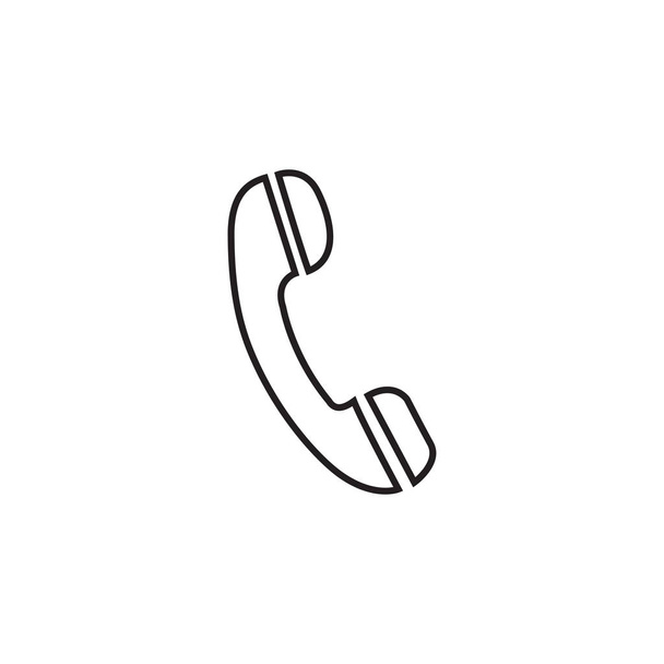 Telefon lineární ikona v rovném provedení v černé barvě. Vektorové ilustrace eps10 - Vektor, obrázek