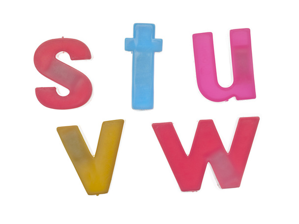 Plastic alphabet letters stuvw - Foto, Imagem