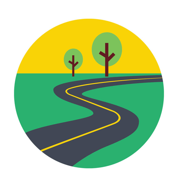 Road Flat Vector Icon - ベクター画像