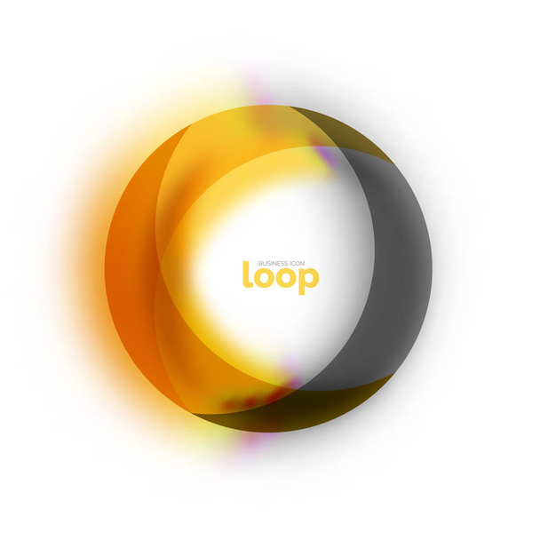 Hurok kör üzleti ikon, készült üveg átlátszó szín, formák - Vektor, kép