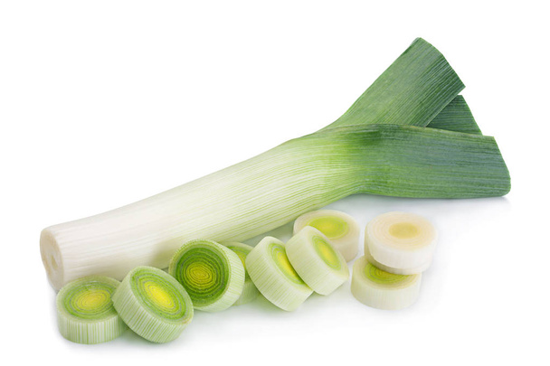 Zeleniny pórek na bílém - Fotografie, Obrázek