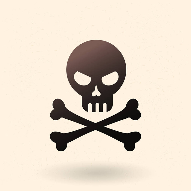 Векторная черная икона - Череп со скрещенными костями. Пираты
. - Вектор,изображение