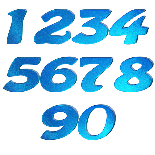 Set of 3d metal digits - Foto, afbeelding
