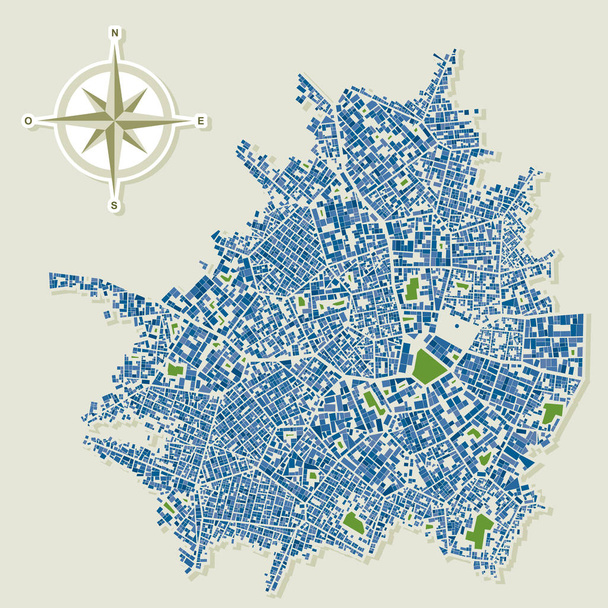 Mapa de la ciudad abstracto
 - Vector, imagen