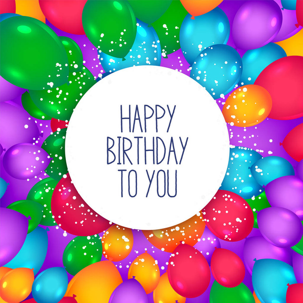 colorful balloons background for happy birthday - Vektor, Bild