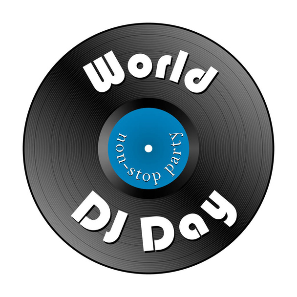 Journée mondiale des DJ. Vinyle isolé sur blanc
 - Photo, image