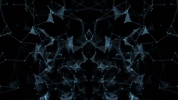 abstrakte Bewegung - digitale Plexus-Polygon-Datennetzwerke alpha-matt - Filmmaterial, Video