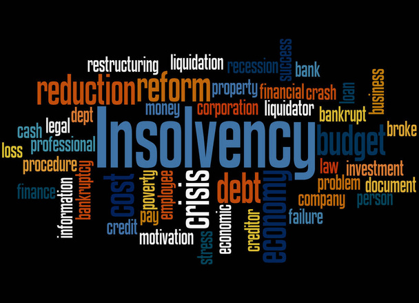 Insolvency word cloud concept 2 - Photo, Image