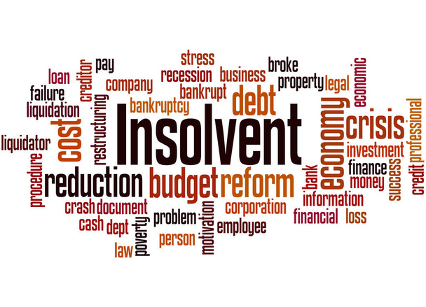 Insolvent word cloud concept 3 - Photo, Image