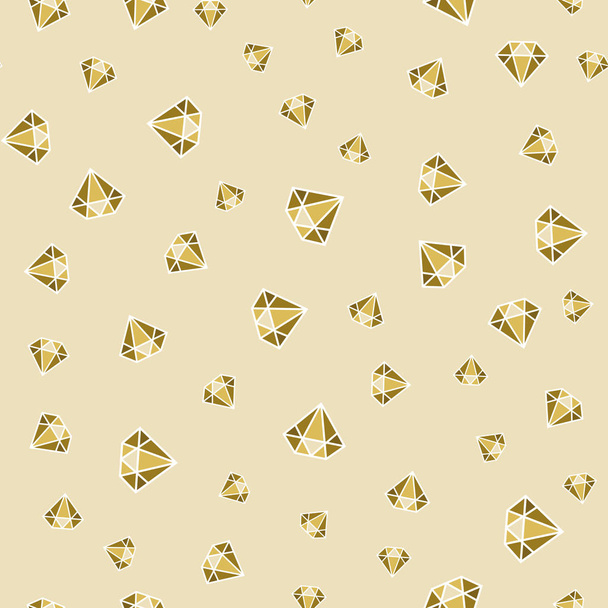 Seamless diamonds pattern on beige background - Vector, Image