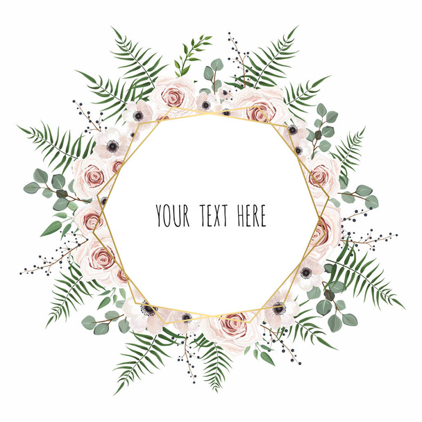 Floral vector frame with place for text. - ベクター画像