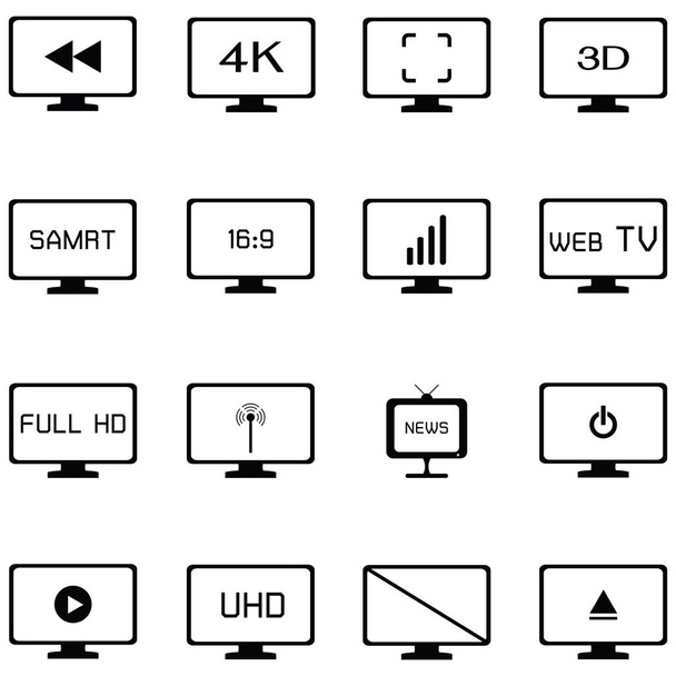 conjunto de ícone de tv
 - Vetor, Imagem