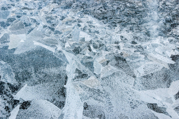 kawałki lodu złamane w zimie - Zdjęcie, obraz