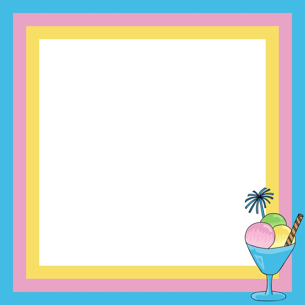Frame with sundae - Vetor, Imagem