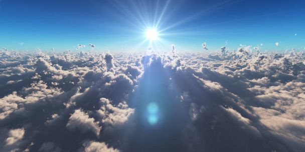 зверху в хмарах захід сонця
 - Фото, зображення
