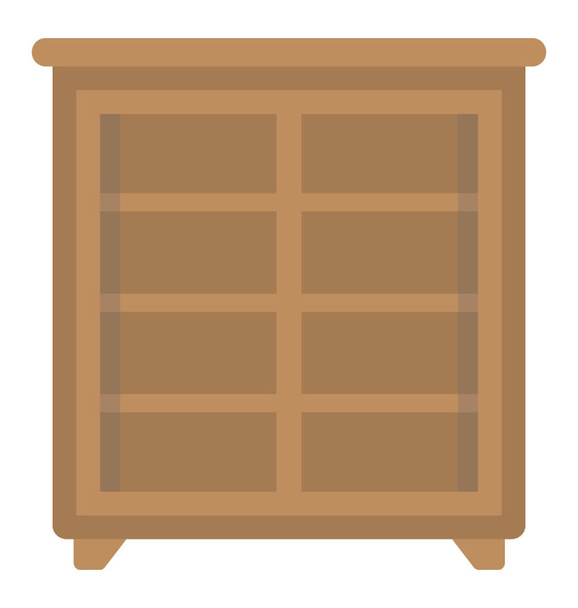 Wooden crockery unit flat design icon  - Vetor, Imagem