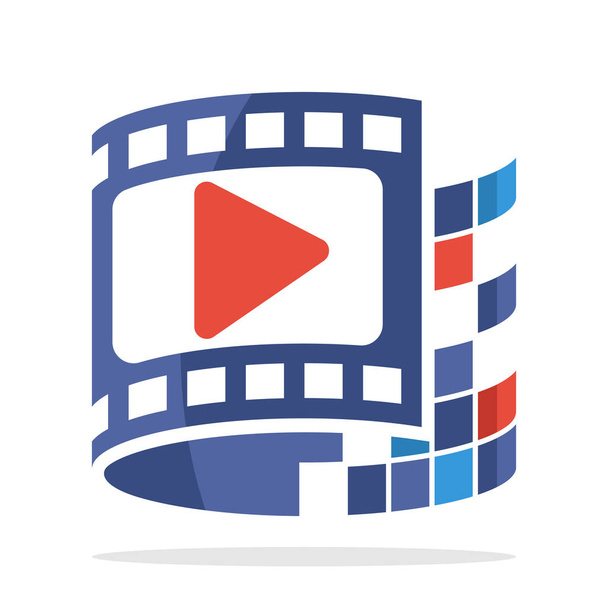 значок логотипу для мультимедійного бізнесу, служба потокової передачі фільмів
 - Вектор, зображення