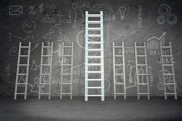 Διαφορετικές σκάλες στην έννοια της εξέλιξης της σταδιοδρομίας - Φωτογραφία, εικόνα