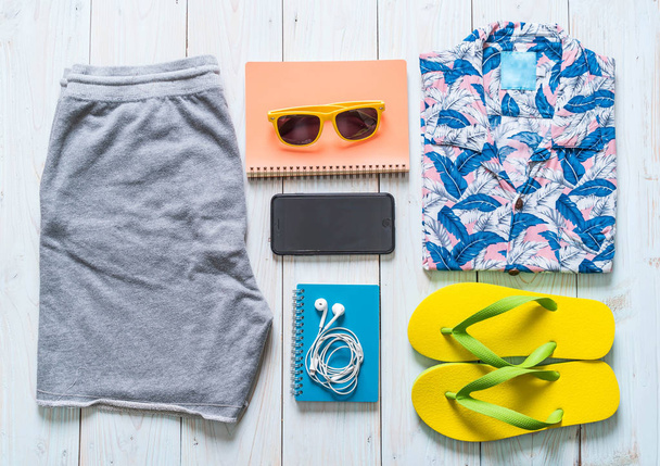 men's casual outfits of traveler, summer holiday - Fotó, kép