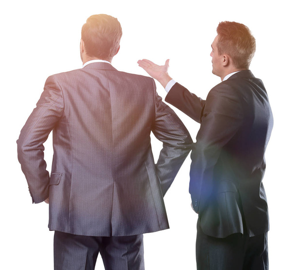 rear view of two businessmen pointing forward - Foto, Bild