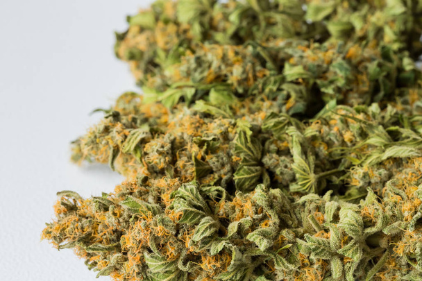 Macro close up of a dried Cannabis Medical Marijuana plant with focus on the resinous flower - Φωτογραφία, εικόνα