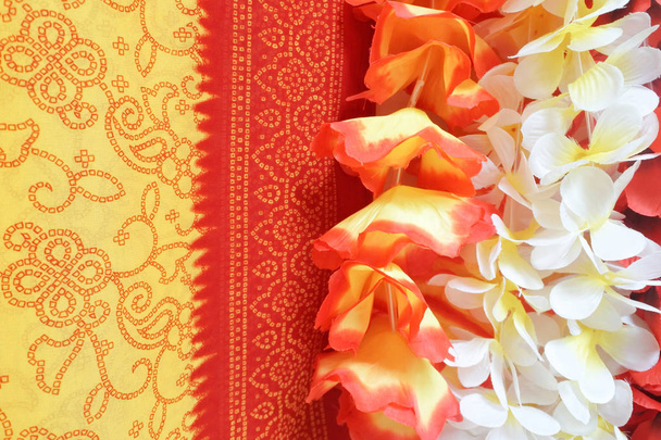 Polynesian Lei garland of flowers background - Photo, Image