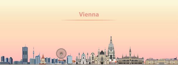 Viyana vektör şehir manzarası gündoğumu - Vektör, Görsel