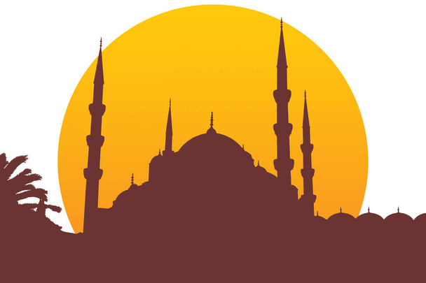 Nuruosmaniye モスクのシルエット、イスタンブール  - 写真・画像