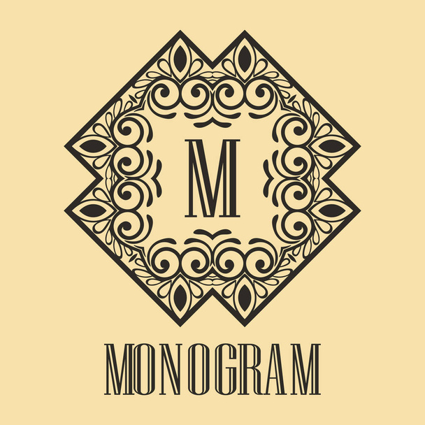 Vintage ornamental monogram - Vector, Imagen