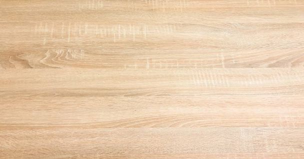 Surface légère en bois tendre comme fond, texture en bois. Grunge planches de bois lavé motif de table vue de dessus. - Photo, image