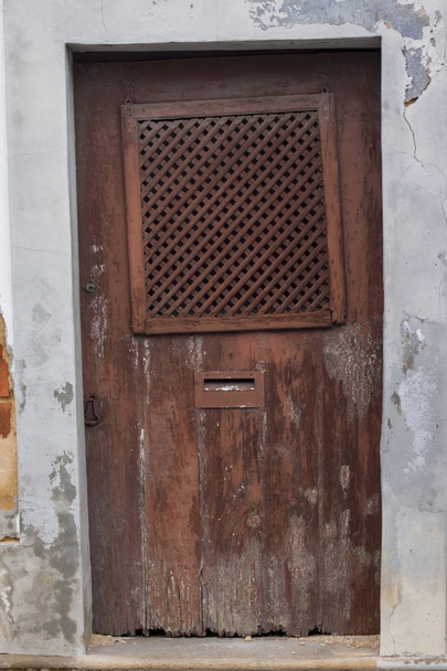 Typical wooden doors of Portuguese architecture in buildings. - Photo, Image