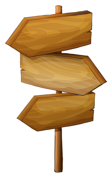 Letrero de flecha de madera en blanco
 - Vector, Imagen