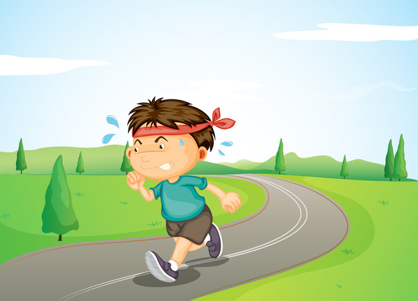 ジョギング少年 - ベクター画像