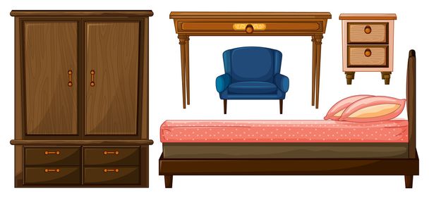 Hálószoba bútorok - Vektor, kép
