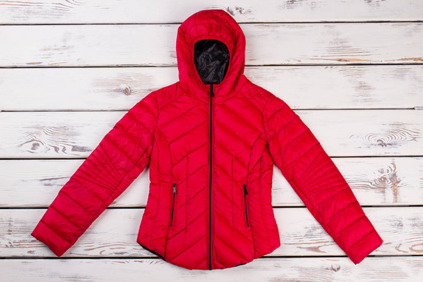 Red quilted down jacket - Photo, Image