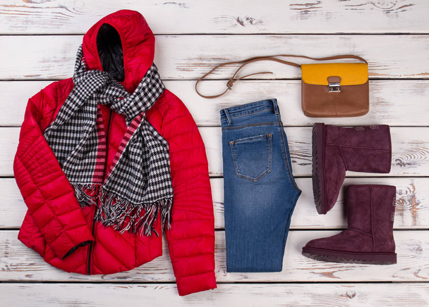 Colorful girls' outfit for winter - Photo, Image