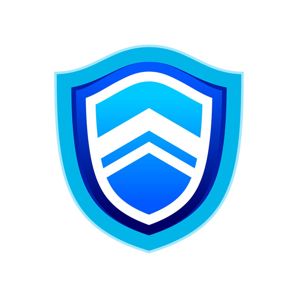 Rising Up Blue Modern Shield Symbol Logo Design - Vector, Image