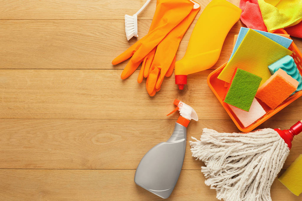 Cleaning supplies and products for home tidying up - Φωτογραφία, εικόνα