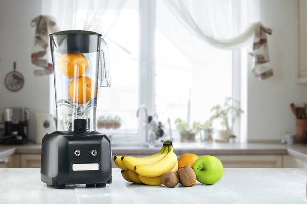 Blender, fruits and kitchen space - Photo, Image