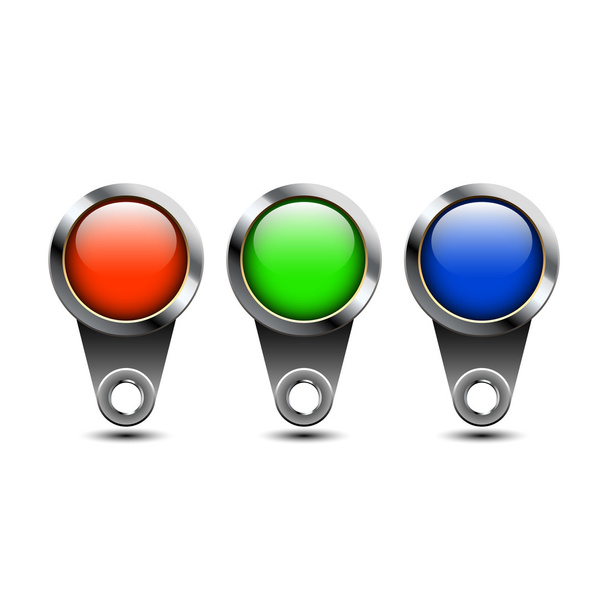 Three color buttons - Vector, Image
