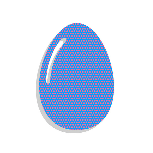 Chicken egg sign. Vector. Neon blue icon with cyclamen polka dot - Vector, imagen