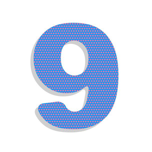 9 番サインはデザイン テンプレートの要素です。ベクトル。ネオン青いアイコン wi - ベクター画像