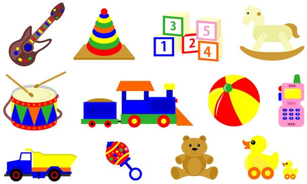 varias ilustraciones de juguetes para niños
 - Vector, Imagen