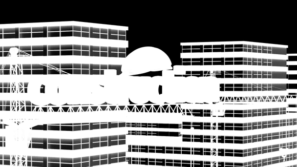 Bauelemente, Bau eines Wohnmikroquartiers im Hintergrund einer Wolke Zeitraffer, das Konzept der Bauindustrie - Filmmaterial, Video
