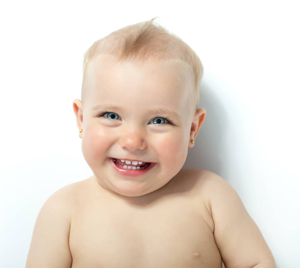 Adorable smiling kid. Portrait of laughing beautiful little girl - Photo, Image