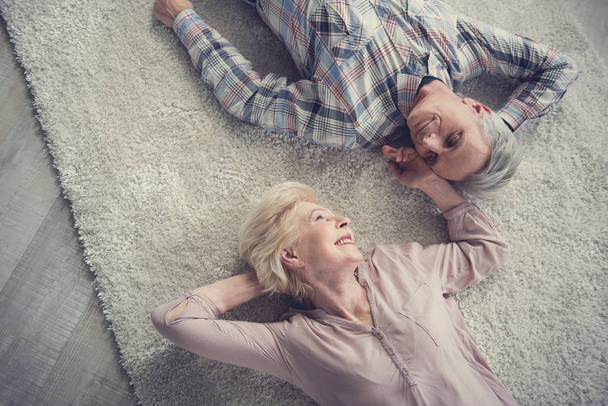 Amorous elderly people spending calm weekend - Valokuva, kuva