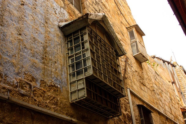Closeup of a window in the old city of Jerusalem Israel - Photo, Image